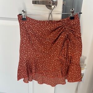 Floral Red/Orange Skirt